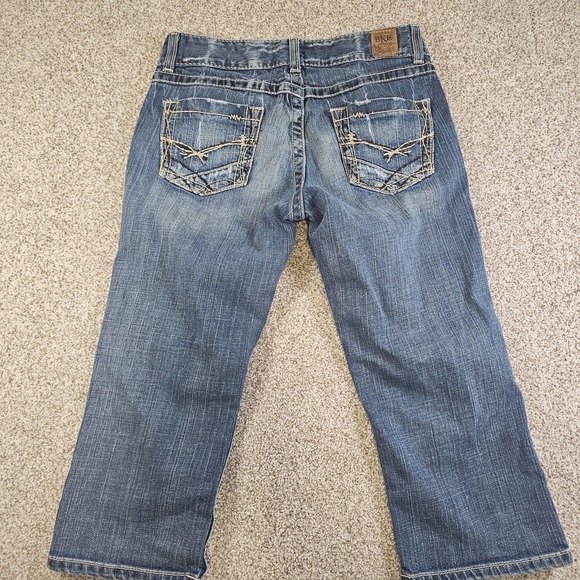 BKE Jeans Womens 27 Blue Culture Crop Capri Mid Rise Distressed Denim A6 - Picture 14 of 16